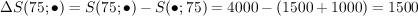 \Delta S(75; \bullet) = S(75; \bullet) - S(\bullet; 75) = 4000-(1500+1000) = 1500