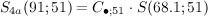 S_{4a}(91; 51) = C_{\bullet; 51} \cdot S(68.1; 51)